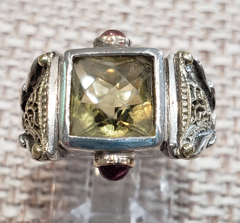 Estate Designer William Schraft Lemon Quartz Ring