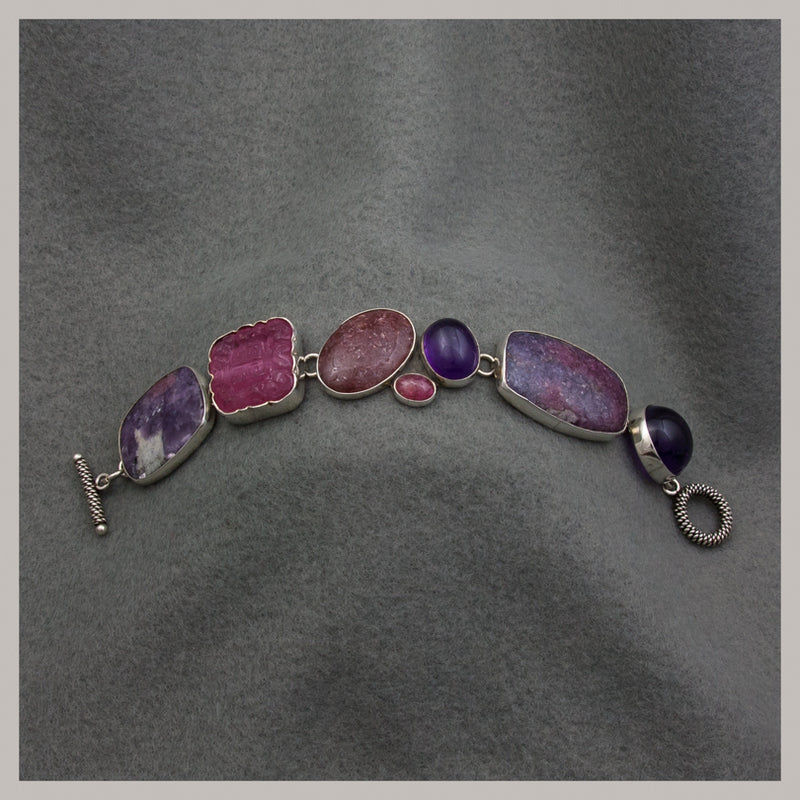 Lepidolite / Tourmaline / Amethyst Bracelet