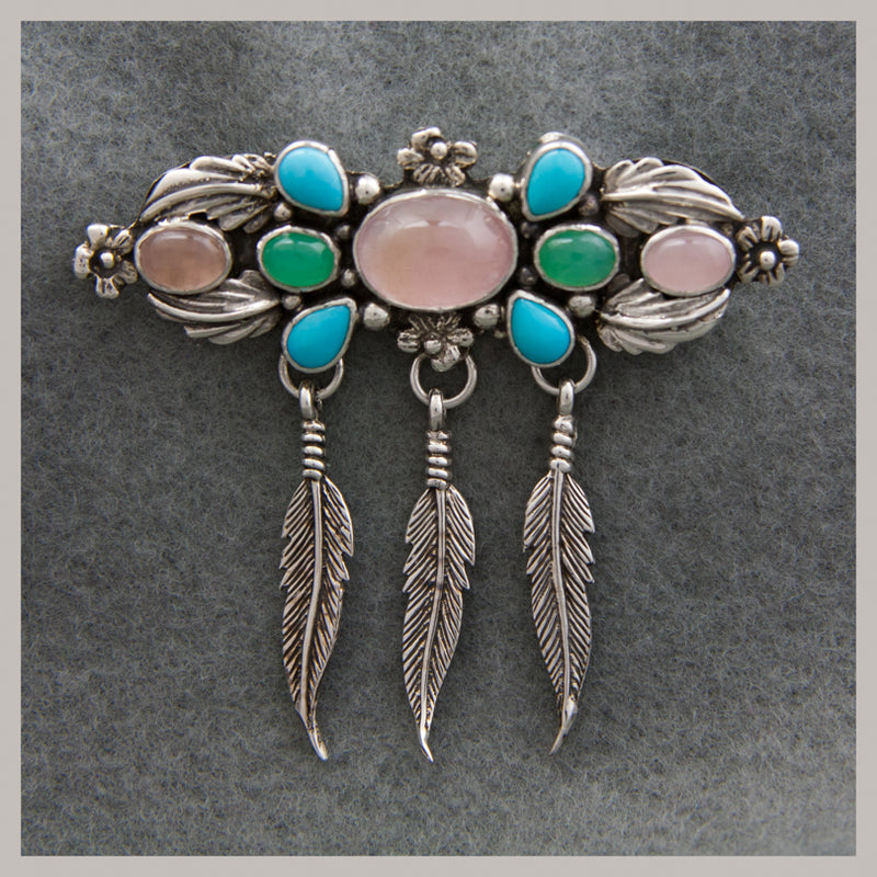 Multi-stone Feather Pin