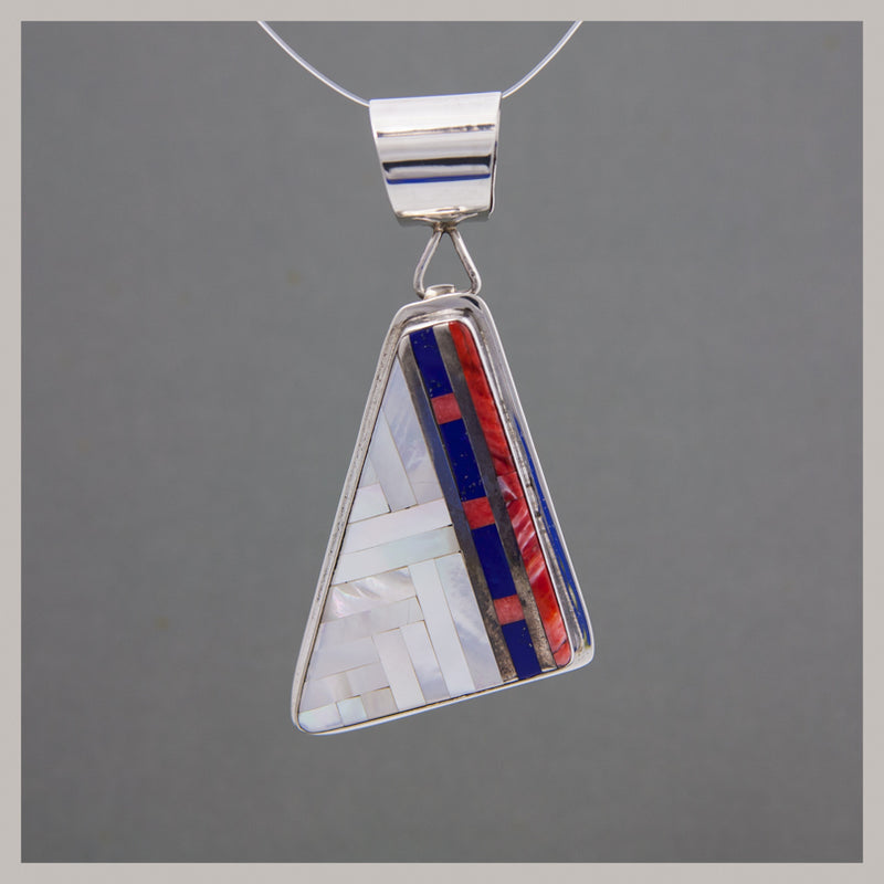 Mother of Pearl Inlay Triangle Pendant
