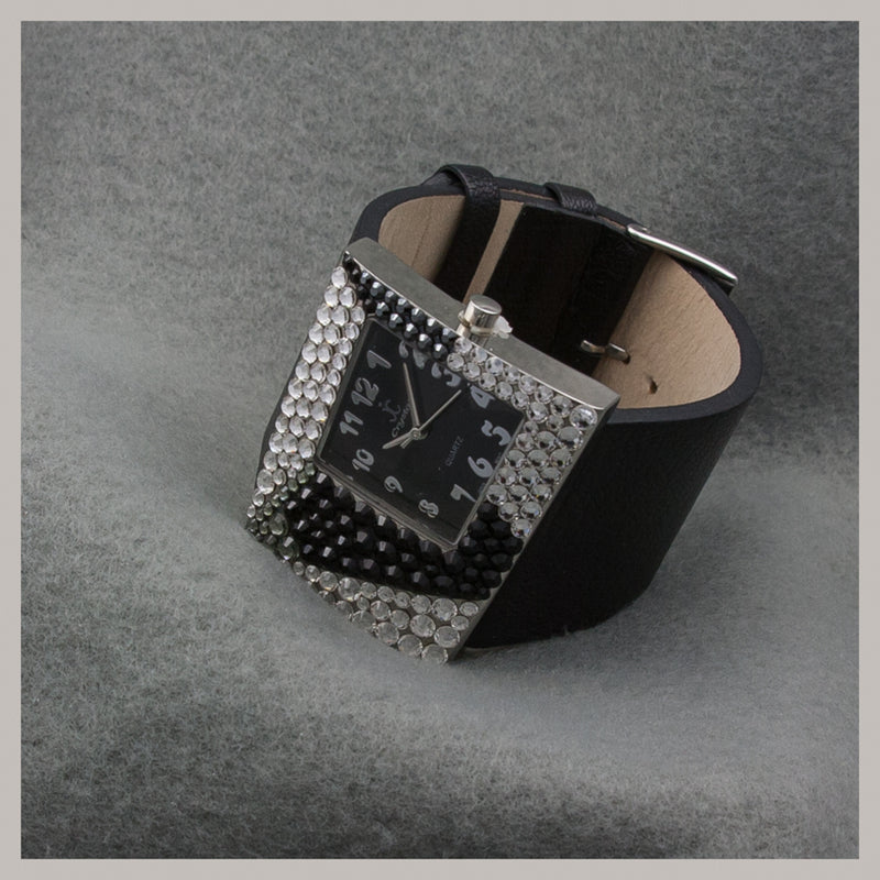 Jimmy Crystal Watch - Black & White